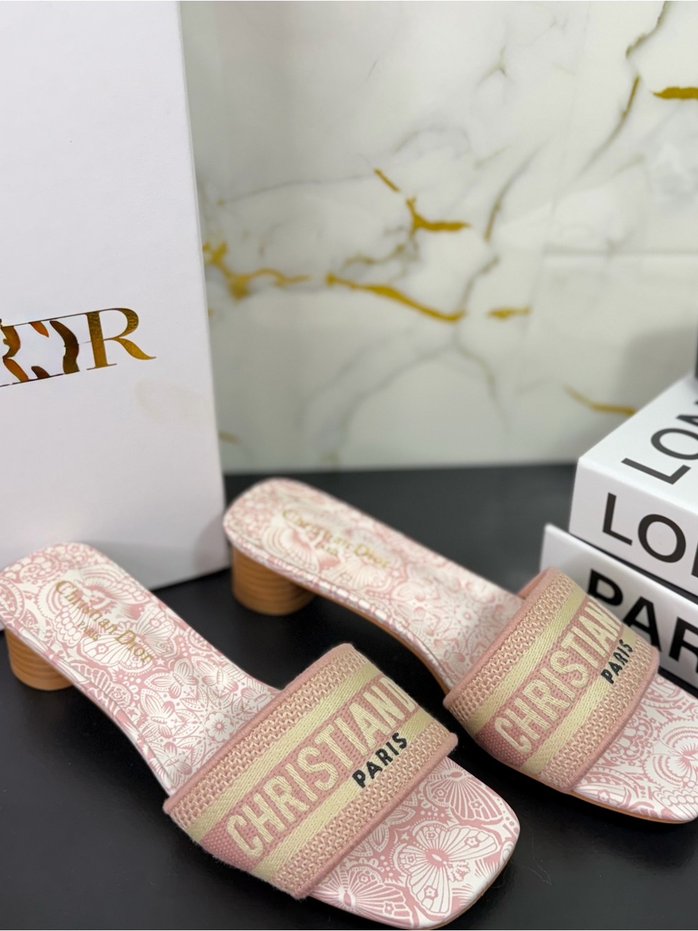 Paris Pink Slide Sandals